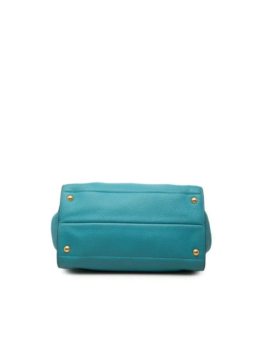 Prada 2-Way Shoulder Bag Blue Vitello Daino Leather